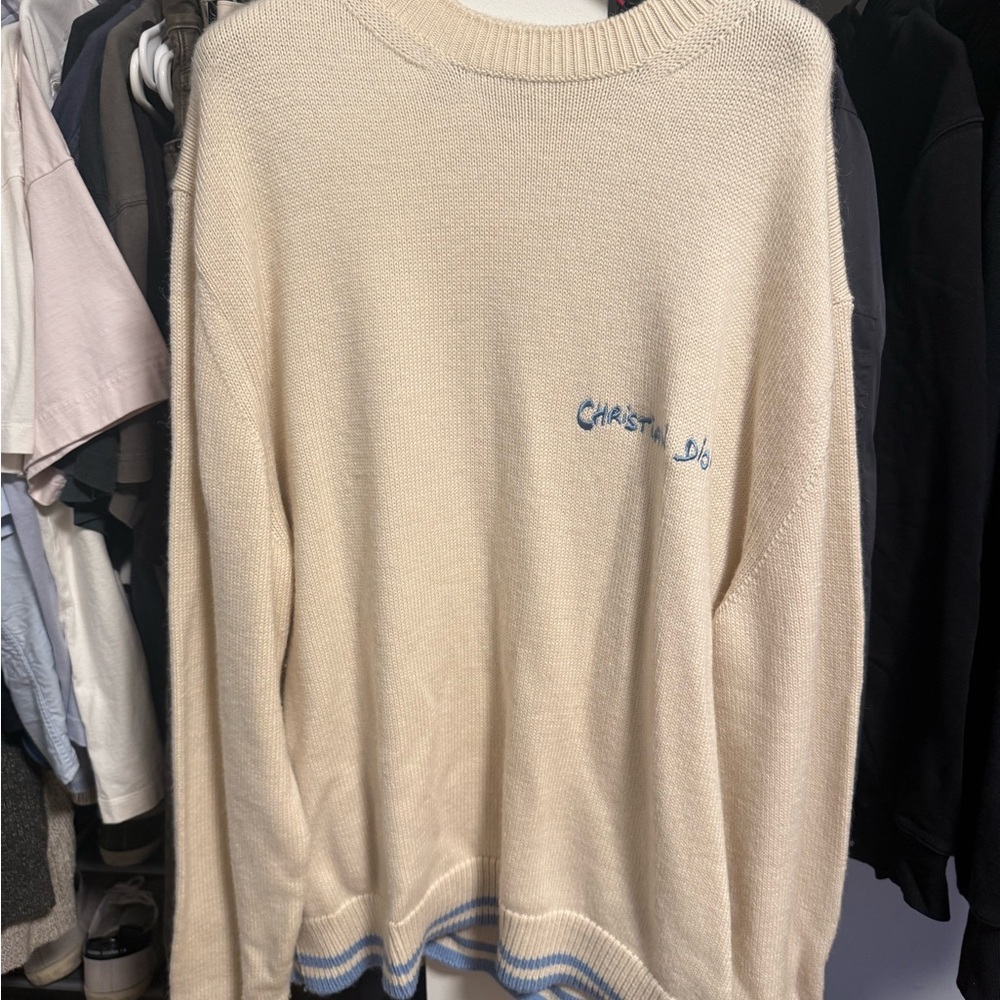 Dior Beige Sweater with Blue Details